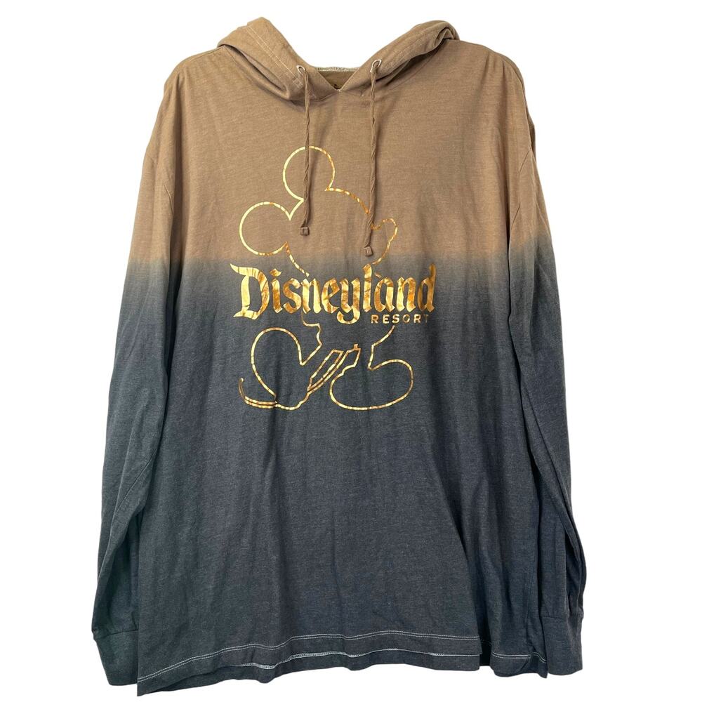 Disneyland Resort Mickey Mouse Bronze long sleeve hooded T-shirt, size L